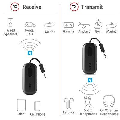  Twelve South AirFly SE, Premium Bluetooth Wireless Audio  Transmitter for AirPods or Wireless Headphones - Use with Any 3.5 mm Audio  Jack for In-Flight, TV, Gym and Tablets, White, 1 by