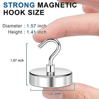 Neosmuk Magnetic Hooks,Heavy Duty Earth Magnets with Hook for Refrigerator,  Extra Strong Cruise Hook for Hanging, Magnetic Hanger for Curtain, Grill