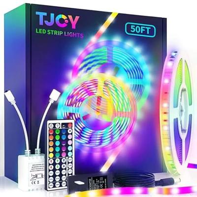 Phopollo 50ft LED Strip Lights for Bedroom, Color Changing RGB Lights with  44 Keys Remote,Perfect LED Lights for Home, Kitchen, Room Decor 