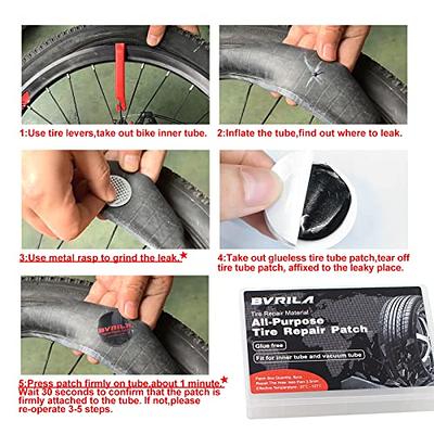 Bicycle Bike Tire Tube Repair Kit - 6 Rubber Patches + Sandpaper +