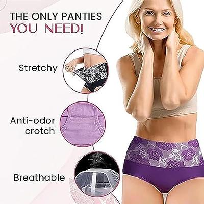 INHLUGLK Bloomyfit High Waist Leak Proof Panties,Women's Rose Jacquard  Tummy Control Briefs Cotton Underwear (E,5XL) - Yahoo Shopping