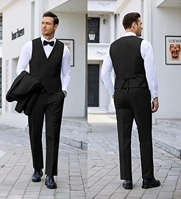 Men Suits 3 Piece Slim Fit Suit Set, One Button Wedding Prom Business Suit  Sets for Men, Men's Suit Jacket Vest Pants Set, Black a, One Size :  : Clothing, Shoes 