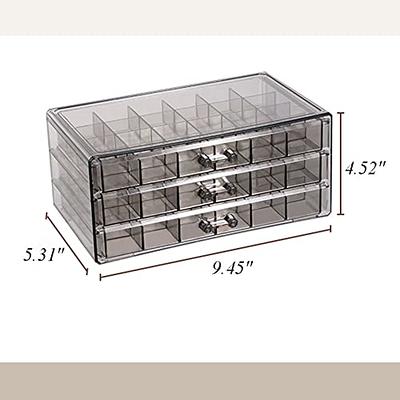 YUFONG Earring Storage Box Organizer 3 Drawers Acrylic Jewelry