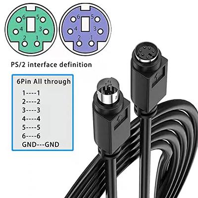 Mini Din 6-pin Male to Female PS2 PS/2 Extension Cable for