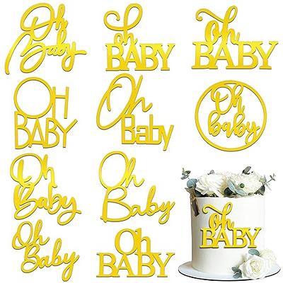 Acrylic Rose Gold Mirror 'Oh Baby' Cake Topper