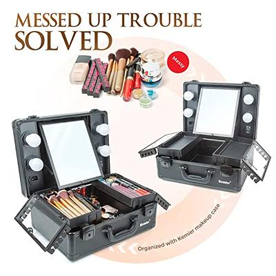 Kemier Makeup Train Case - Cosmetic Organizer Box Makeup Case with Lights  and Mirror/Makeup Case with Customized Dividers/Large Makeup Artist  Organizer Kit (Black) - Yahoo Shopping