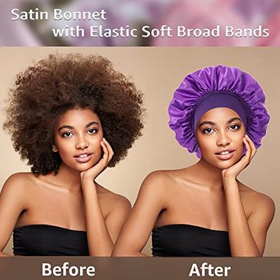 Wide Band Satin Bonnet Cap Bonnets for Women Silky Bonnet for