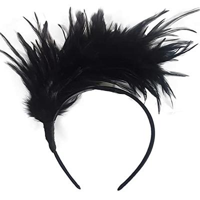 Nicky Bigs Novelties Womens 1920s Mardi Gras Feather Headband Flapper  Headpiece Costume Accessory 