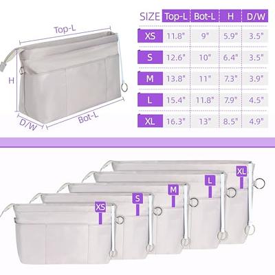 HyFanStr Purse Organizer Insert with Zipped Top for Tote Bag, Handbag  Shaper with 13 Pockets, Grey L - Yahoo Shopping