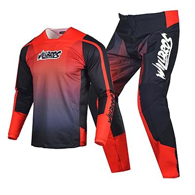 Amazon.com: Willbros Motocross Jersey Pants Combo Mens Adult MX Gear Set  Protective Offroad Dirt Bike Set Women Riding Racewear Black Red Yellow ( Jersey XXXL Pants 40) : Automotive