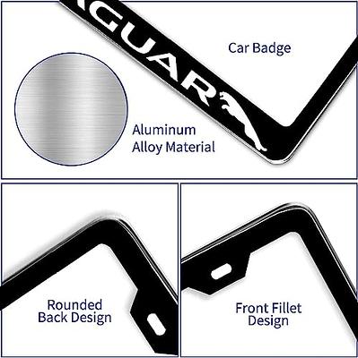 2pcs Aluminum Alloy License Plate Frame Cover 2 Hole for Car Front Rear  License Plate Holder with Screws Caps Black