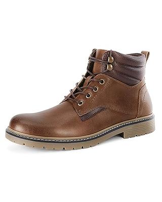 Men's High Ankle Casual Work Boots, Pu Leather Desert Boots