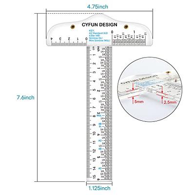 12 inch Zero-Centering Clear Acrylic Ruler 6 inch Dual Side Measuring Ruler-cm  and inch Tool for Office Card Making Crafting