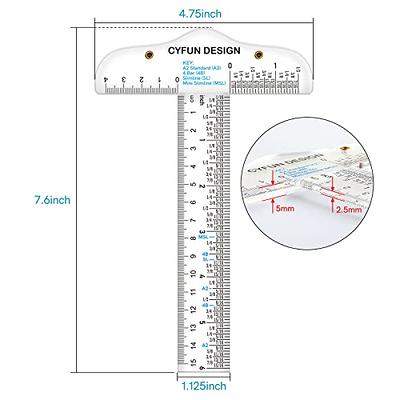 Zero-Centering Plastic Ruler 12 Inch Clear Acrylic Ruler Measuring Scale  Tools For No More Counting Tick Marks Crafting Tools