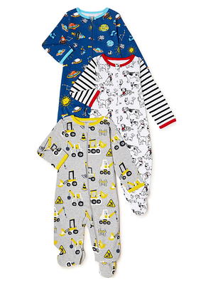 Wonder Nation Newborn Baby Boy Sleep and Play Pajamas 3 Pack