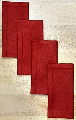 Cloth Napkins 100% Cotton Dinner Reusable Napkins, Farmhouse Napkins Red  20x20