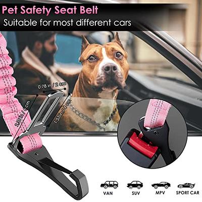 Dog Seat Belt Adjustable Heavy Duty & Elastic Vehicle Dog Safety Belt  Harness