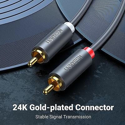 CableMountain 2xRCA to 2X RCA Cables 1.6FT- Gold Plated Male-to-Male Phono  to Phono Cable | RCA Audio Cable for Amplifier, Turntable, TV, Home