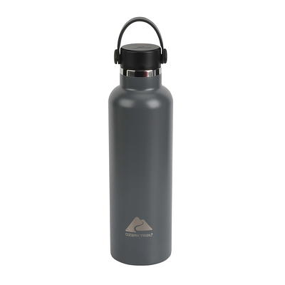 Mainstays Rich Solid Print Insulated Stainless Steel Water Bottle with Flip-Top Lid - Black - 24 fl oz