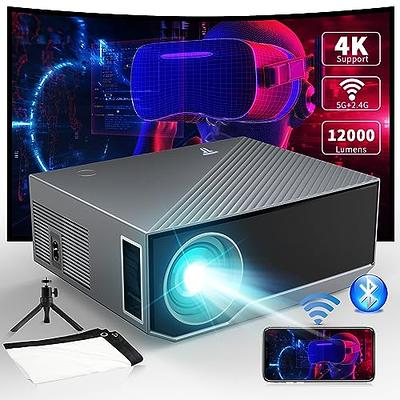 4K 400 ANSI 18500Lm Projector with WIFI and Bluetooth, White Noise