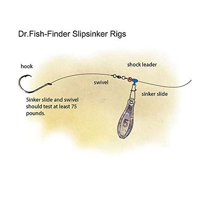 Dr.Fish 5 Pack Pyramid Sinkers with 30 Sinker Slides Lead Fishing