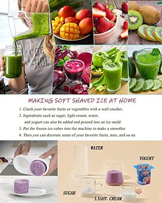 Shaved Ice Maker Snow Cone Rechargeable Slushie Machine Ice Cream Maker for  Kids and Family Portable USB Charger 2 Set Block Ice Molds (purple) - Yahoo  Shopping