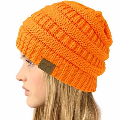 Knitted Beanie Womens, Beanie - Neon knit