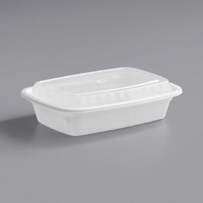 Choice 12 oz. Black 6 x 4 3/4 x 1 3/4 Rectangular Microwavable Heavy  Weight Container with Lid - 150/Case