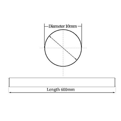 2 PCS 10mm x 600mm (0.394 x 23.62 inches) Vigorous Linear Motion