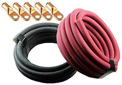 WNI 6 Gauge 10 Feet Black 6 AWG Ultra Flexible Welding Battery Copper Cable  Wire - Made In The USA - Car, Inverter, RV, Solar