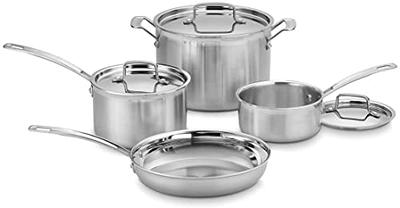 Cuisinart 7-Piece Cookware Set, Chef's Classic Stainless Steel Collection, 77-7P1