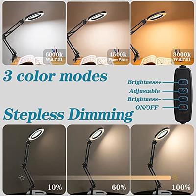 10X Magnifying Glass with Light Lighted Magnifying Glass Magnifying Lamp 3  Color 72 LEDs for Close