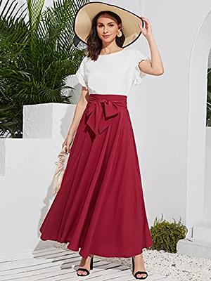  SweatyRocks Women's Elegant High Waist Skirt Tie Front