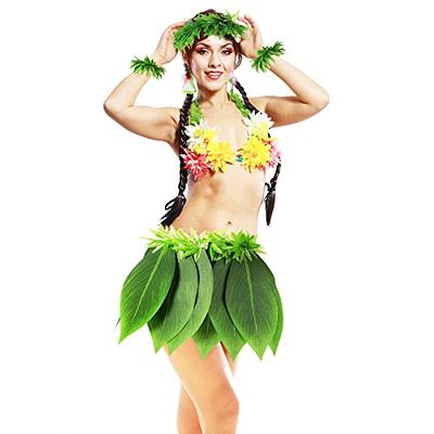 Hawaiian Leaf Hula Skirt and Leis Set Include Tropical Fern Leaf Headband,  Fern Leaf Wristlet, Green Grass Hula Skirt for Hawaiian Costume Halloween  Luau Party Supplies for Adult Women Girl - Yahoo