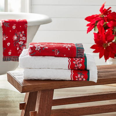 The Pioneer Woman 4 Piece Cotton Bath Towel Set, Soft Silver 