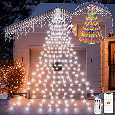 LED Solar Star Waterfall Light String Lights Remote Control Christmas Tree  Decor