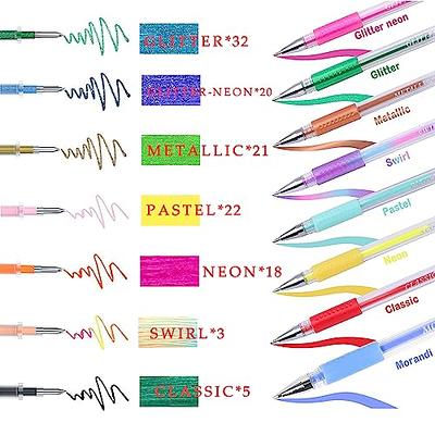 60 Colors Gel Glitter Pen Set Neon sInclude Marker 60 Matching Color  Refills Pencil Drawing Birthday Kids Gift Adult Coloring