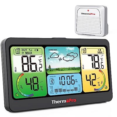 ThermoPro TP280B 1000FT Home Weather Stations Wireless Indoor Outdoor  Thermometer, Indoor Outdoor Weather Stations with Swiss-Made Sensor, Inside  Outside Weather Thermometer Barometer with Forecast - Yahoo Shopping