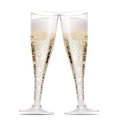 24 Pc Plastic Champagne Flutes Wine Mimosa Disposable Glasses Cups