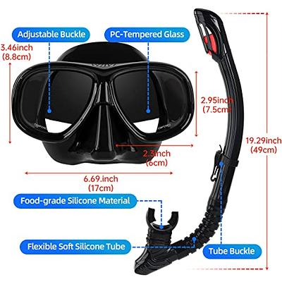 OMGear Diving Mask Snorkeling Gear Kids Adult Snorkel Mask Dive Goggles  Silicone Swim Glasses with Nose Cover for Scuba Free Diving Spearfishing  Neoprene Strap Cover Impact Resistance