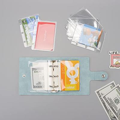 24pcs Mini A9 Binder Pockets Clear Zipless Cash Envelopes Budget