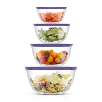 NUTRIUPS 3-Quart Large Glass Mixing Bowls with Lids, Salad Bowl with Lid  2-Pieces