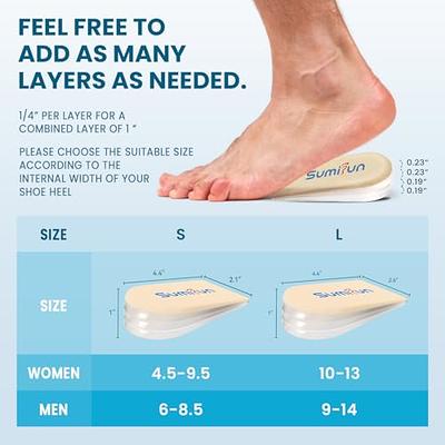 Height Increase Insoles , Heel Lift for Achilles Tendonitis, Heel Pain and  Leg Length Discrepancy, Shoe Inserts for Men and Women - Walmart.ca