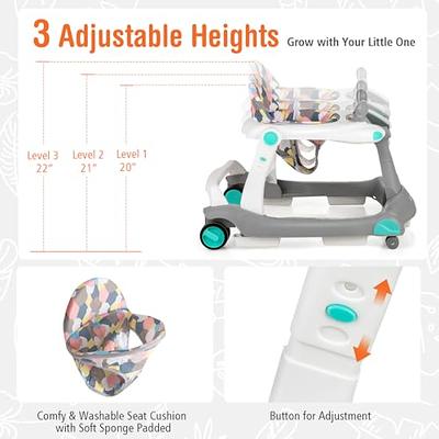 Babyjoy Foldable Baby Activity Walker with Adjustable Height& Detachable  Seat Cushion