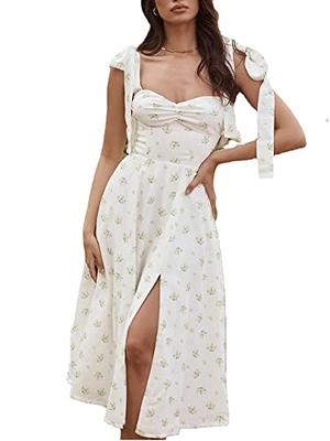 Tie-strap Dress - White/patterned - Ladies