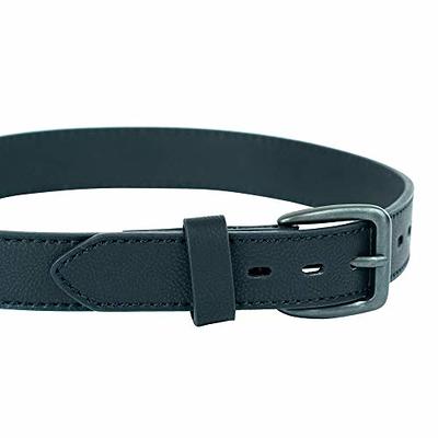 Skeleteen Double Grommet Punk Belt - Black Faux Leather 2 Prong and Holes Aesthetic Grunge Belts for Men Women and Kids - Size Small (Large)