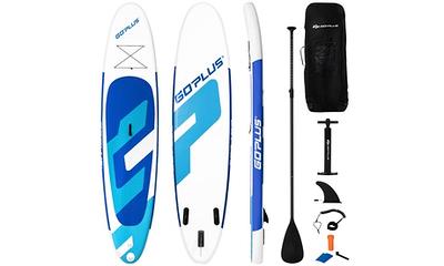 Costway Goplus 11' Inflatable Stand Up Paddle Board Sup w/ Carrying Bag Aluminum Paddle, Aluminum