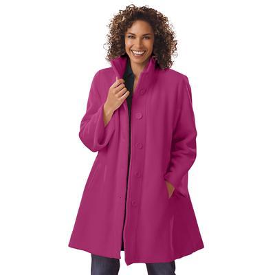 Plus Size Women's Fleece Swing Funnel-Neck Coat by Woman Within in