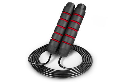 Athletic Works Adjustable Weighted Jump Rope, Adjusts up to 9' Length,  Black 