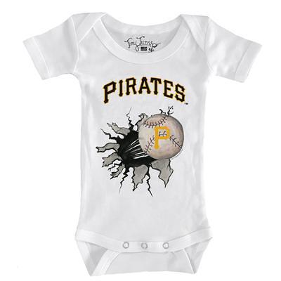 Tiny Turnip Oakland Athletics Infant White/Black Burger Raglan 3/4 Sleeve T- Shirt